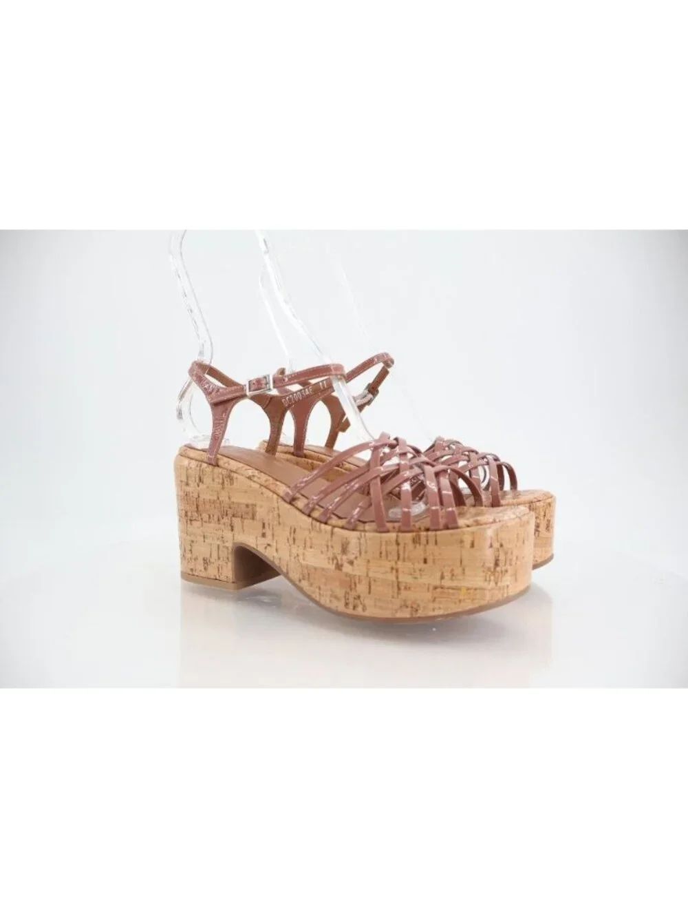 Aquatalia Elene Sandals Women's 11 Brown Leather Platform Cork Slingback Chunky